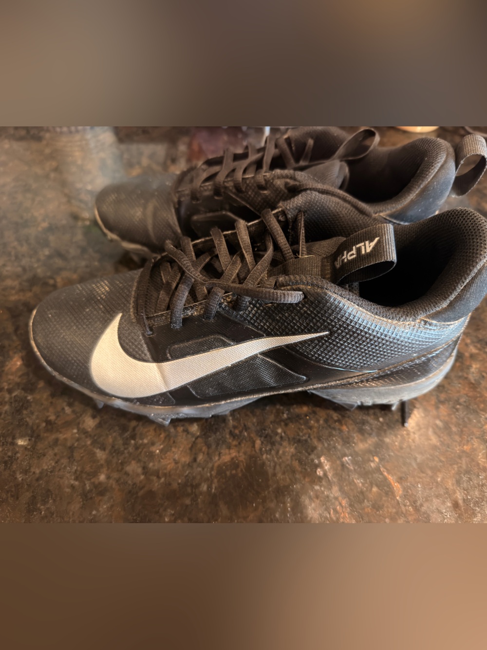 Nike Men’s Black Football cleats with White Swoosh